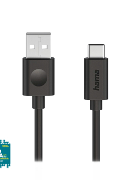 Cabo USB-A 2.0 Macho/USB-C Macho 60W 1,2m Preto