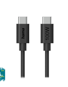 Cabo USB-C 2.0 Macho/USB-C Macho 100W 1,2m Preto