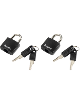 Cadeado 23mm Preto com Chaves Pack 2un