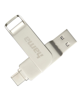 Pen Drive 256GB USB-C 3.1 + USB-A 3.0 Rotate Pro Prata