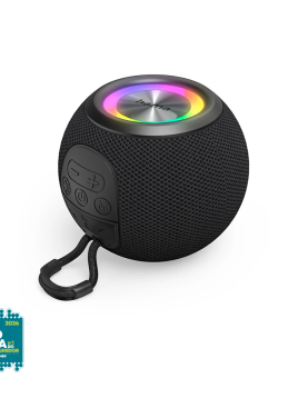 Coluna Portátil Bluetooth Ball Shape com LED Preto