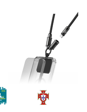 Cabo USB-C 2.0 Lanyard FPF 1,2m Preto