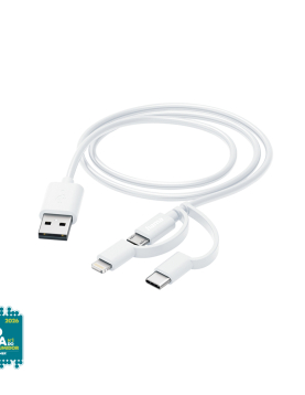 Cabo USB-C para Type-A/ Lightning/ Micro-USB 1m Branco