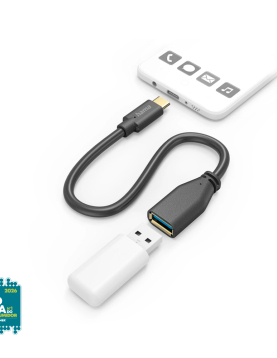 Adaptador USB-C 3.2 para USB-A 15cm Preto