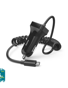 Carregador Isqueiro Auto USB-C 12W 1m Preto