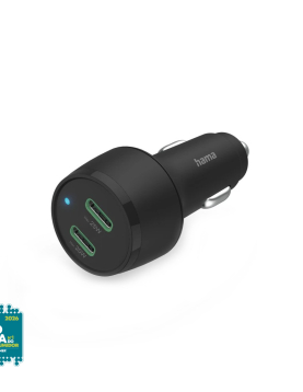 Carregador Isqueiro Auto USB-C PD 2 Portas 45W Preto