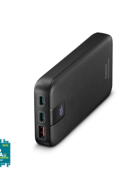 Powerbank 20000mAh USB-A 1 Porta + USB-C 2 Portas Cinza