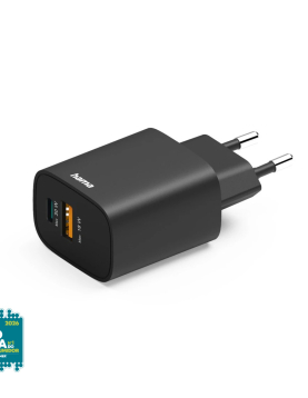 Carregador USB-C + USB-A PD 30W Preto
