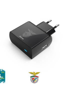 Carregador USB-A 12W Socket Benfica Preto