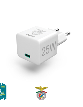 Carregador USB-C PD/QC 25W Rápido Benfica Branco