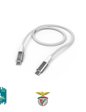 Cabo USB-C Nylon Benfica Fabric 2m Branco