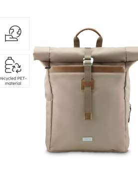 Mochila Portátil 16.2 Roll-Top Silvan Bege