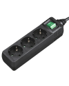 Bloco 3 Tomadas + Interruptor Cabo 3mts Preto