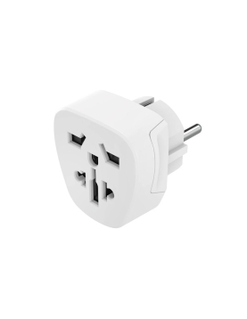 Adaptador Corrente Viagem UK/EURO Type E+ F Branco