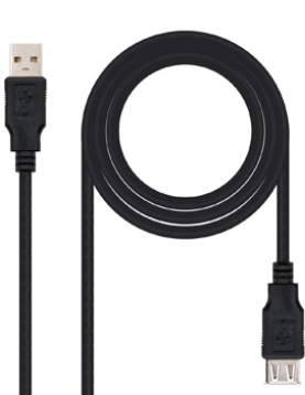 Cabo USB-A 2.0 Macho / Fêmea 1.8m Preto