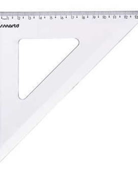 Esquadro Plástico Cristal 45G-21cm SmartD