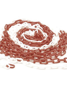 Corrente Sinalização Branco e Vermelho 6mm-10m