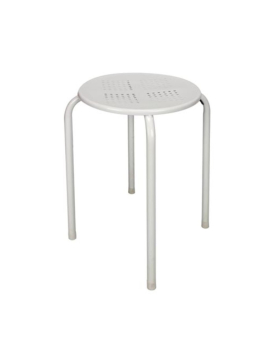 Banco Empilhável  Metalico Branco 45x29cm